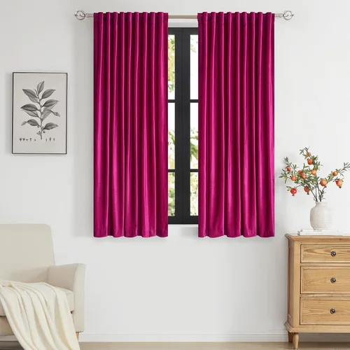 Vista 42 de PRIMROSE Cortinas de terciopelo champán de 63 pulgadas de largo para sala de estar, juego de 2 paneles opacos, bolsillo para barra, pestaña trasera