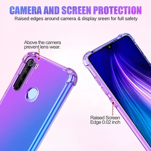 Vista 2 de Funda para Redmi Note 8T M1908C3XG Linda Caso para Niñas Mujeres, Gradient Slim Anti Scratch Soft TPU Funda protectora a prueba de golpes