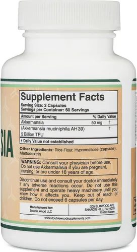 Vista 3 de Probiótico y Posbiótico Akkermansia (Aumenta la Producción de GLP-1) 120 Cápsulas, 50mg por Porción