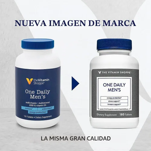 Vista 2 de The Vitamin Shoppe One Daily Multivitamínico para hombre 180 tabletas