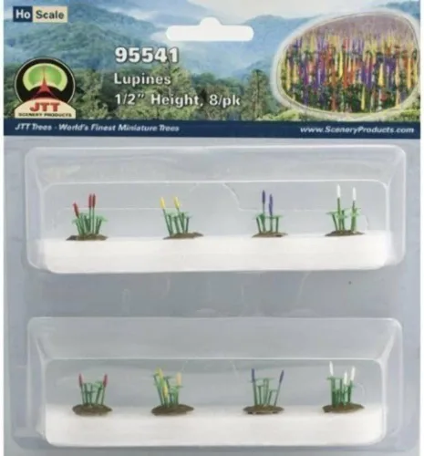 Vista 2 de Plantas con flores Lupines Escala HO Hobby Tren Escenarios