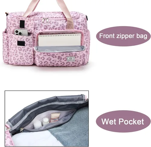 Vista 450 de Pequeña bolsa de gimnasio para mujer, bolsa de viaje con compartimento para zapatos