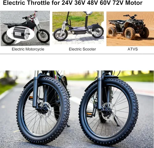 Vista 3 de Agarrados de acelerador giratorios eléctricos, manillar de acelerador de tres velocidades para scooter eléctrico, acelerador de bicicleta eléctrica