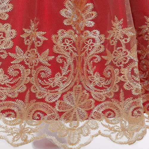 Vista 4 de HNXDYY Vestido de baile formal de princesa con encaje para niña de flores