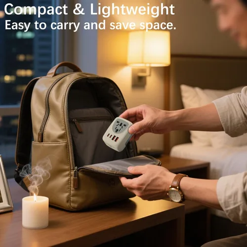 Vista 7 de Adaptador de corriente de viaje europeo con carga de 4 puertos 2 puertos USB-C de 20 W y 2 USB A de 18 W de carga rápida Enchufe de la UE