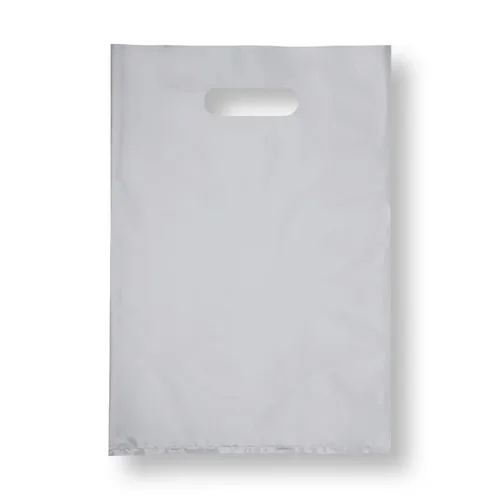Vista 9 de Infinite Pack Bolsa de plástico con asa troquelada de 9 x 12 pulgadas, bolsas de plástico negro para mercancía, paquete de 100 unidades para venta