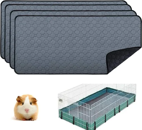 Vista 8 de Revestimientos para jaula de cobayas - Almohadillas lavables para orina de conejillo de indias, impermeables, reutilizables y antideslizantes, ropa