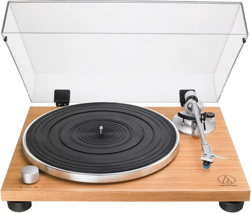Vista 6 de Audio-Technica AT-LPW40WN Tocadiscos de transmisión por correa totalmente manual, 2 velocidades, control dinámico anti-patines, brazo de fibra