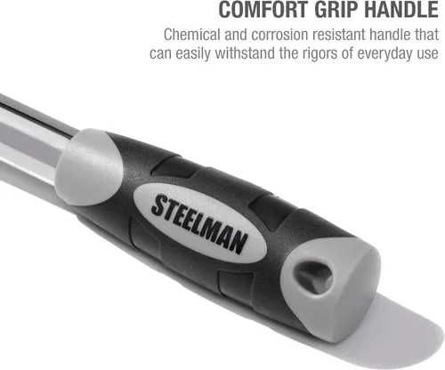 Vista 5 de Steelman Pro Trinquete de cabeza flexible extensible de accionamiento de 1/2 pulgada de 72 dientes (13.5-19 pulgadas de longitud), acero
