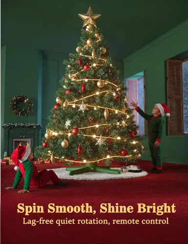 Vista 5 de Soporte giratorio para árbol de Navidad de 360° con control remoto