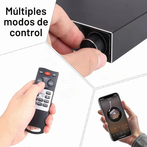 Vista 4 de Amplificador de audio Bluetooth 5.3 Amplificador estéreo de alta fidelidad de 2 canales con óptico/Bluetooth/USB/HDMI/AUX, canales de micrófono
