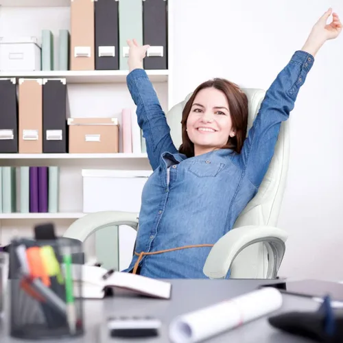 Vista 2 de Silla de oficina ergonómica, silla de escritorio barata, silla de computadora con brazos, moderna silla giratoria ejecutiva para dolor de espalda
