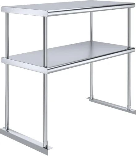 Vista 12 de AmGood Estante doble de acero inoxidable NSF - Muchos (24" de largo x 12" de profundidad)