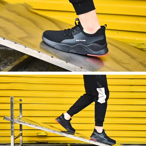 Vista 5 de ulogu Zapatos de punta de acero para hombres y mujeres, impermeables, ligeros, a prueba de pinchazos, seguridad en el trabajo, tenis industriales