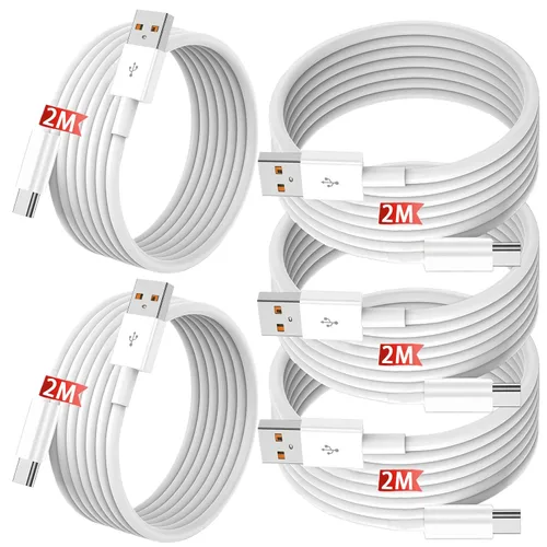 Vista 7 de Cable de carga rápida USB A a USB C, paquete de 5 unidades de 5 x 3.3 pies, cable de carga, transmisión de datos, compatible con iPhone 17/16/15