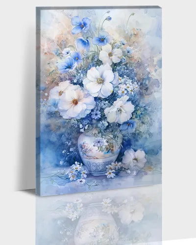 Vista 40 de Hzddty Lienzo de flores rojas de amapola para pared, pintura floral abstracta para paredes, imágenes de flores con estampado floral, decoración