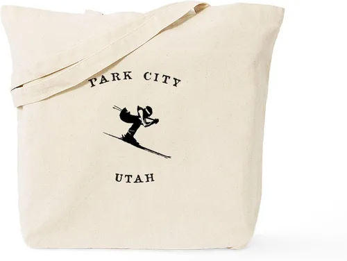 Vista 13 de CafePress Park City Utah Bolsa de esquí reutilizable de lona beige natural
