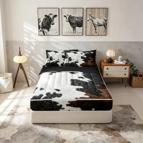 Vista 25 de Feelyou Juego de edredón con cremallera de leopardo tamaño individual Juegos de cama con cremallera y estampado animal para decoración de Marrón