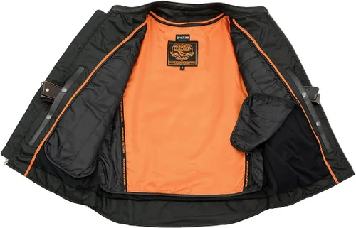 Vista 5 de Milwaukee Leather MLM1525 - Chaqueta MC ligera de cuero negro 'Crossover' para hombre
