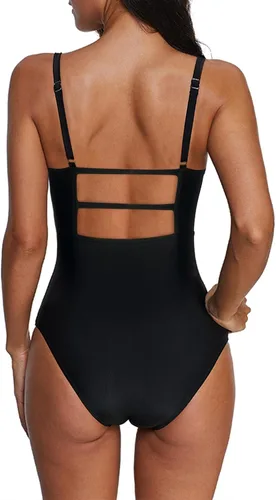Vista 7 de B2prity - Trajes de baño de una pieza para mujer, control de abdomen, parte delantera cruzada, reductores, cuello en V, monokini