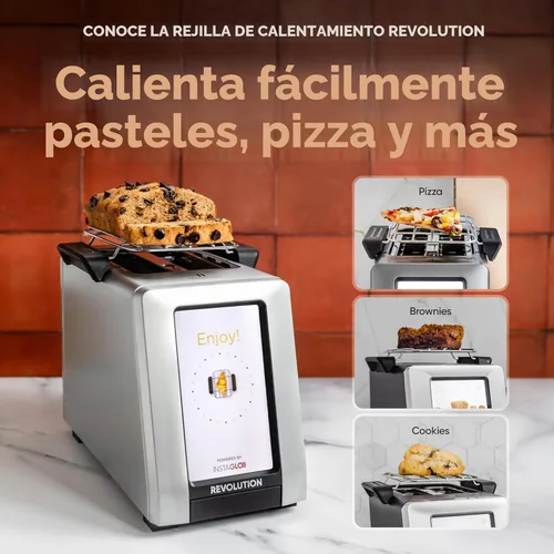 Vista 6 de Revolution R180 Connect Plus Tostadora Inteligente con Pantalla Táctil (Paquete con Prensa para Toastie y Rejilla de Calentamiento) Elija entre más