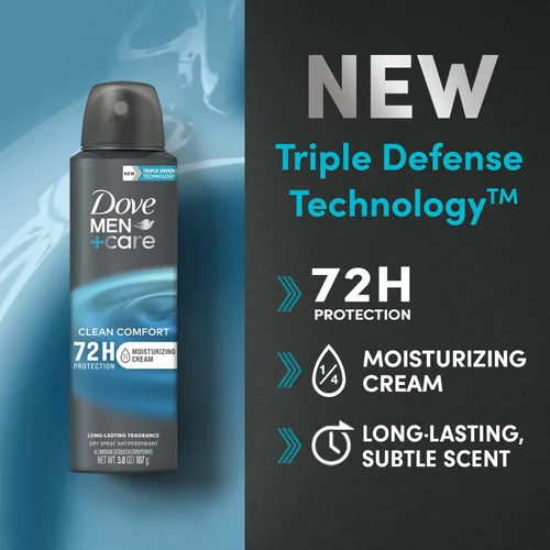 Vista 4 de Dove Desodorante en aerosol para hombres + Care + Dove Advanced Care Desodorante para mujeres, desodorante en aerosol seco antitranspirante