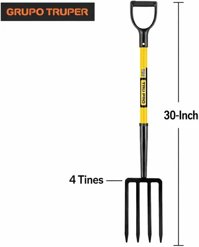 Vista 2 de Horquilla para abono Truper Tru Pro 54", de 3 púas, horquilla de 4 púas (Tru Pro - Spading Fork 4-Tine), 30 - pulgadas