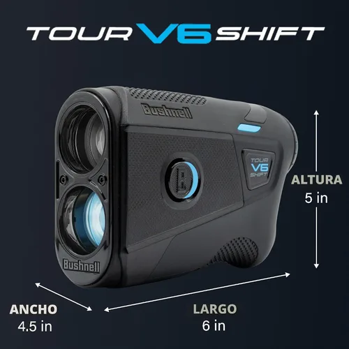 Vista 9 de Bushnell Golf Tour V6 Shift Laser Rangefinder with Slope Compensation, 1300-Yard Range, Flag Lock Vibration, Magnetic Cart Mount, 6X Magnification