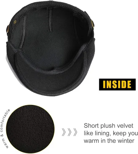Vista 7 de Sumolux Gorra de invierno para hombre Newsboy