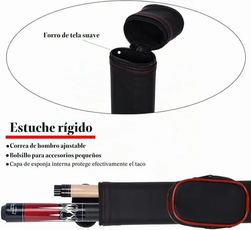 Vista 5 de 58" Pool Cue Low Deflection Billiard Cue 12.5mm Tip FPB-Rojo
