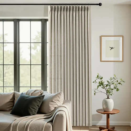 Vista 27 de Cortinas plisadas de lino semitransparentes de 96 pulgadas, filtrado de luz Natural