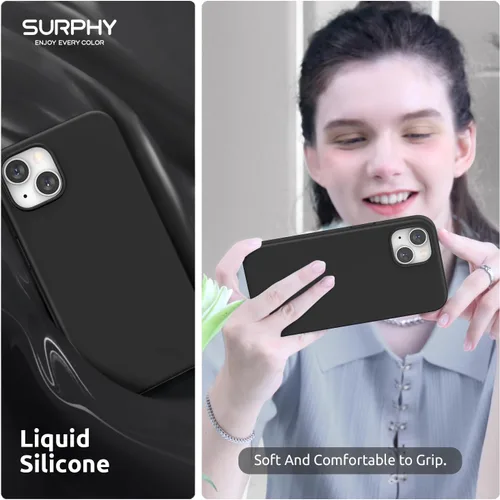 Vista 6 de SURPHY Funda magnética diseñada para iPhone 13 Mini, compatible con MagSafe (versión 2021 de 5.4 pulgadas), funda de silicona líquida con forro