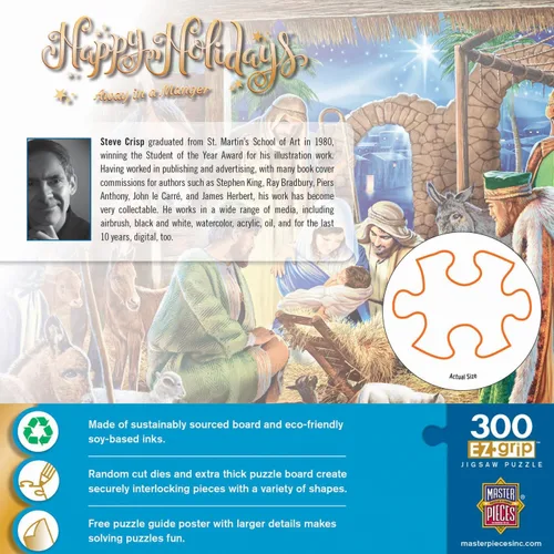 Vista 3 de MasterPieces Rompecabezas de Navidad EZ Grip de 300 piezas - Away in a Manger - 18 x 24 pulgadas