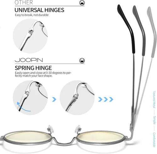 Vista 4 de Gafas de sol Joopin polarizadas, estilo Lennon, redondas, gafas de sol estilo hippy redondas para mujer y hombre