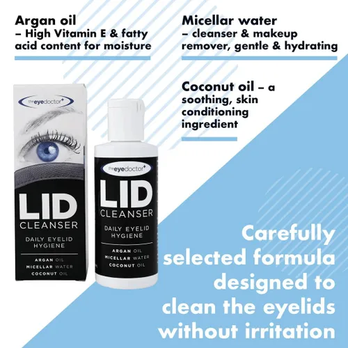 Vista 3 de The Eye Doctor Limpiador de párpados - Limpiador de párpados para eliminar residuos y maquillaje de párpados - Adecuado para ojos sensibles