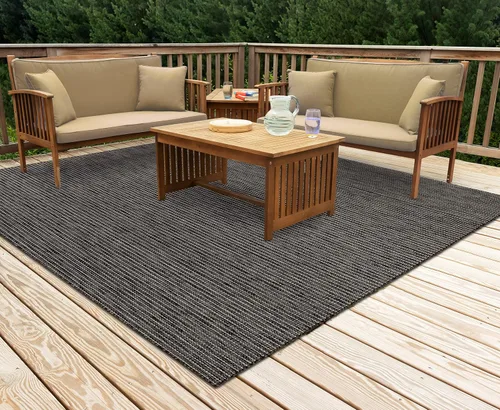 Vista 41 de Liora Manne Carmel - Alfombra tejida de perfil bajo de fácil cuidado para interiores y exteriores, color aguamarina, 6 pies 6 pulgadas x 9 pies 4