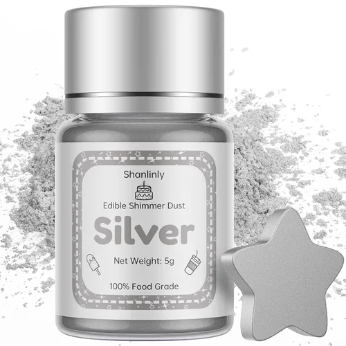 Vista 8 de Shanlinly Polvo de Brillo Comestible Negro – 5 Gramos de Polvo Shimmer en Polvo de Grado Alimentario para Pasteles, Polvo Metálico Comestible