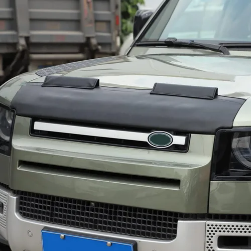 Vista 4 de Cubierta para deflector de aire para capó de automóvil compatible con accesorios Land Rover Defender 110 2020-2023, cubierta del capó delantero