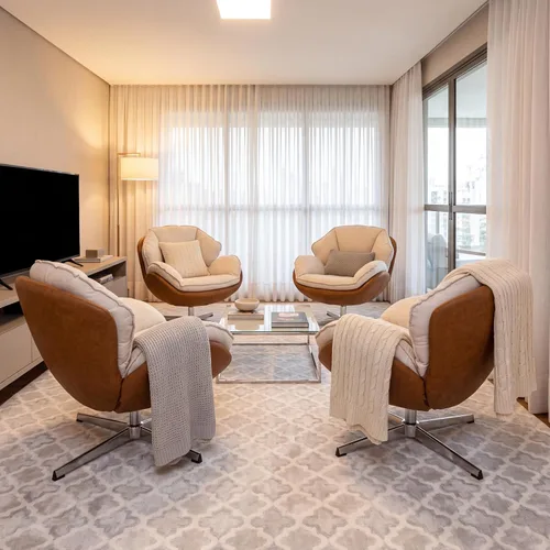 Vista 5 de BESTANO Silla giratoria de acento tapizada de chenilla, moderna silla de sala de estar con respaldo, base de metal de 360 grados, silla de lectura