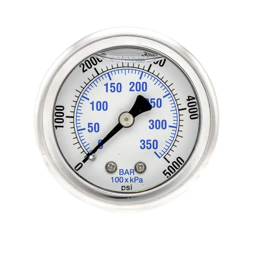 Vista 14 de PIC Gauges 202L-204M Medidor de presión relleno de glicerina con carcasa SS/bisel, internos de latón, lente de PC, dial de 2 pulgadas, rango