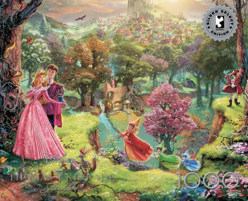 Vista 3 de Ceaco - Silver Select - TK Disney - La Bella Durmiente - Rompecabezas de 1000 piezas para adultos - Rompecabezas desafiante perfecto para noches