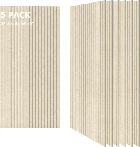 Vista 23 de Paneles acústicos artísticos para pared, paquete de 5 paneles absorbentes de sonido, paneles de pared insonorizados de 47.2 x 23.6 pulgadas, paneles