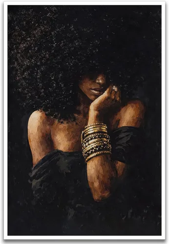 Vista 19 de Lienzo decorativo para pared, diseño de cultura negra, póster afroamericano de arte para pared, arte abstracto, pintura al óleo para sala de estar
