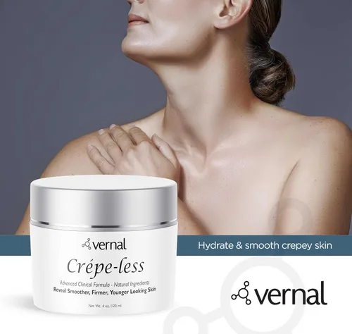Vista 8 de Vernal Crema reafirmante para la piel crepé sin crepé para reducir los brazos, el cuello y las manos crepé. Crema tensora orgánica para reducir