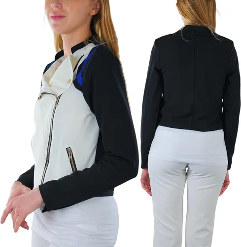 Vista 68 de ToBeInStyle Blazers de manga larga con cremallera y botones para mujer