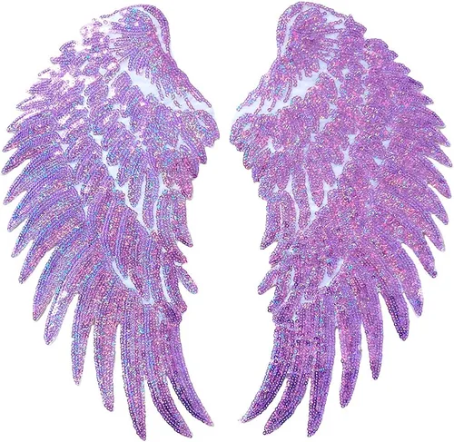 Vista 15 de LOCOMO Parche para coser con alas de ángel de lentejuelas grandes para decoración de ropa y chaqueta
