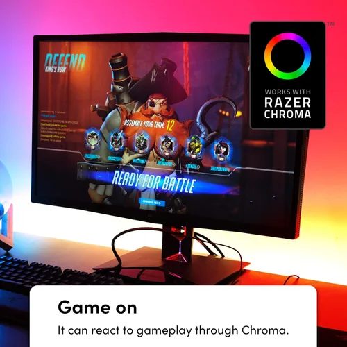 Vista 6 de LIFX Paquete gamer con bombilla inteligente de 2 colores de 1100 lúmenes y tira de luz LED inteligente de 80 pulgadas
