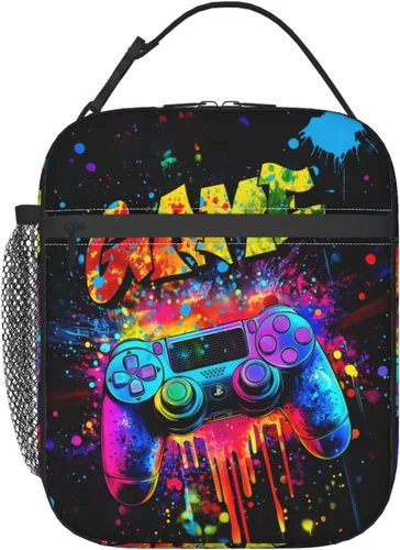 Vista 8 de Miaoquhe Lonchera de béisbol para hombres, bolsa de béisbol con bandera estadounidense para mujeres, bolsa de almuerzo para niños, bolsa de almuerzo
