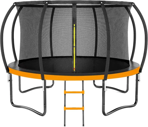 Vista 8 de Kiivakii Outdoor Trampoline Naranja + aro de baloncesto