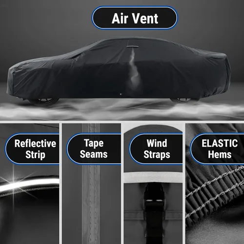 Vista 5 de iCarCover Funda de coche personalizada para Chevy Aveo Hatchback (2004-2018), impermeable, para todo tipo de clima, lluvia, nieve, UV, protector